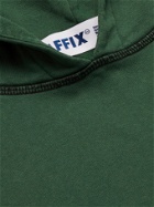 AFFIX - Logo-Print Recycled Fleece-Back Cotton-Jersey Hoodie - Green