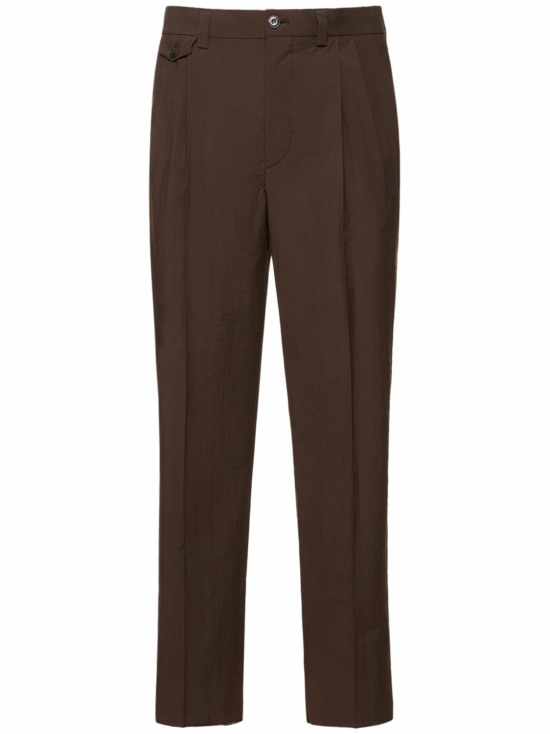 NANUSHKA High-rise Pleated Cotton Pants
