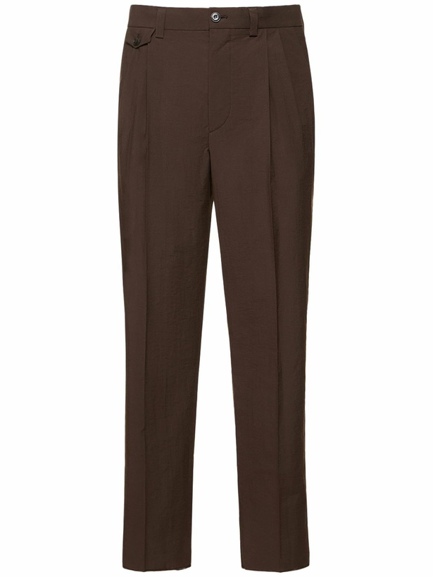 Photo: NANUSHKA High-rise Pleated Cotton Pants