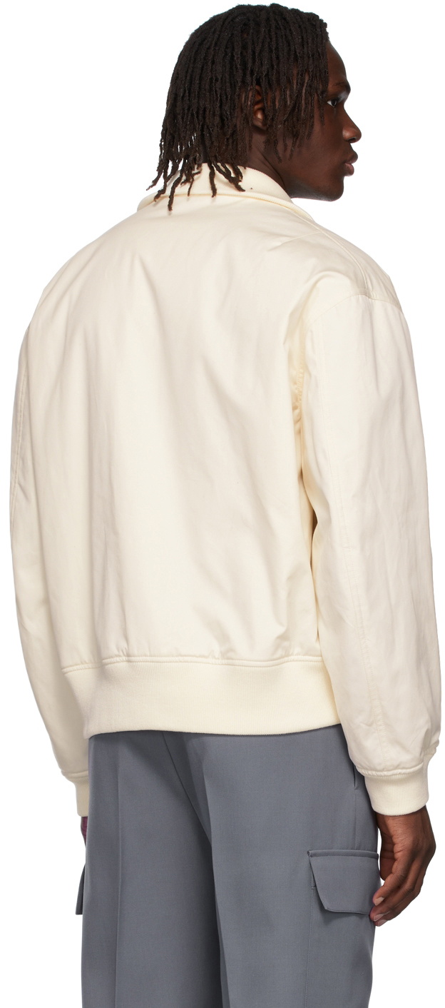 Jil Sander Off-White Cotton Bomber Jacket Jil Sander