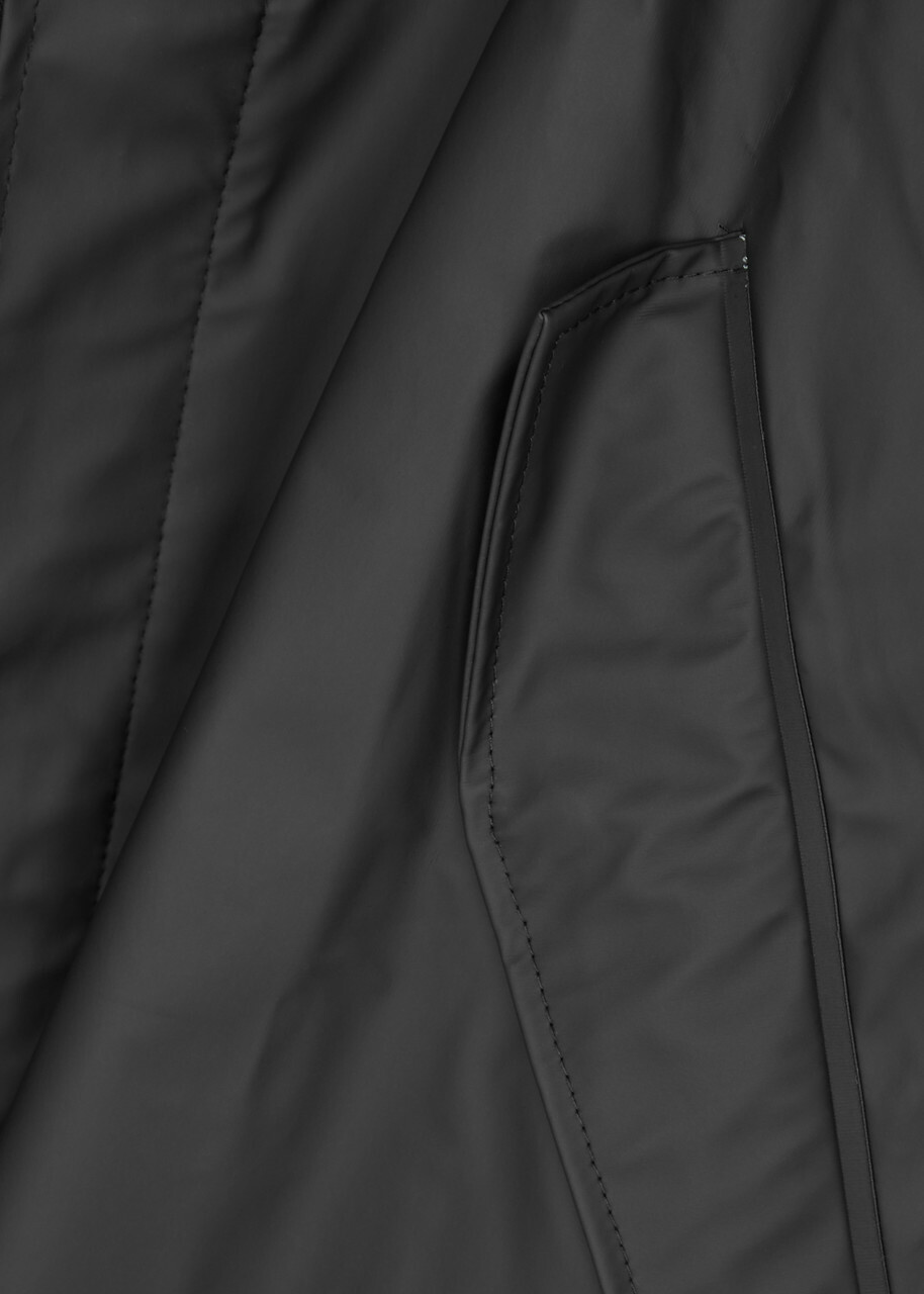 Rains Fishtail Hooded Rubberised Parka, Parka, Black, Storm Flap