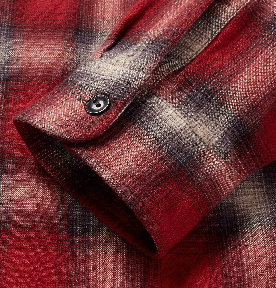 RRL - Camp-Collar Checked Brushed-Cotton Shirt - Men - Red RRL