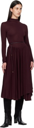 ALAÏA Burgundy Fit & Flare Maxi Dress