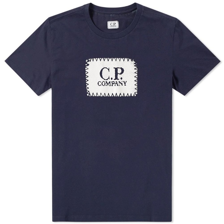 Photo: C.P. Company Jersey Block Logo Tee Blue
