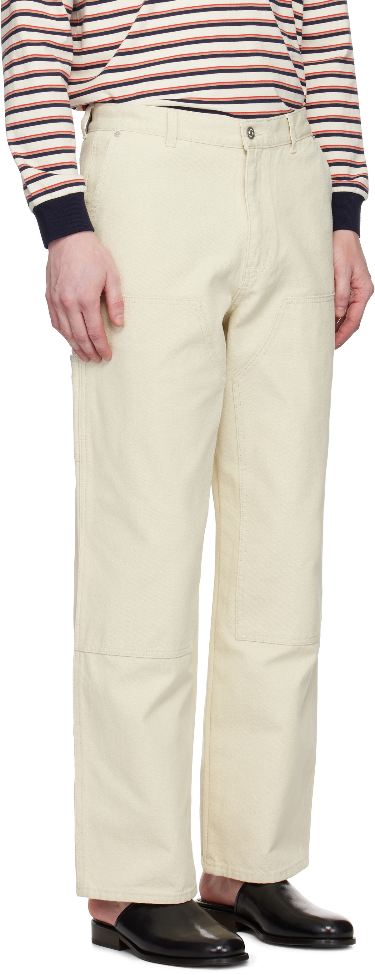 Dunst Off-White Patched Carpenter Canvas Trousers