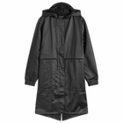 Rains Women's String Rain Parka Jacket in Black Grain