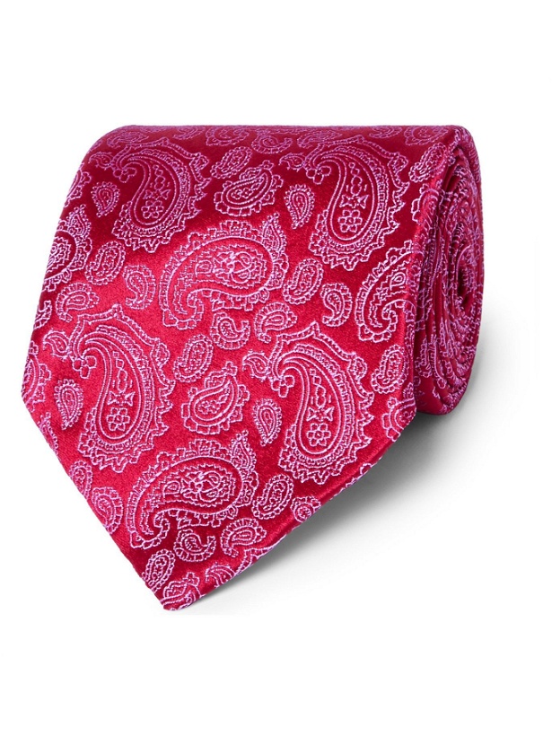 Photo: CHARVET - Paisley Silk-Jacquard Tie - Red