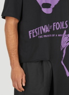 Asymmetric Festival of Fools T-Shirt in Black