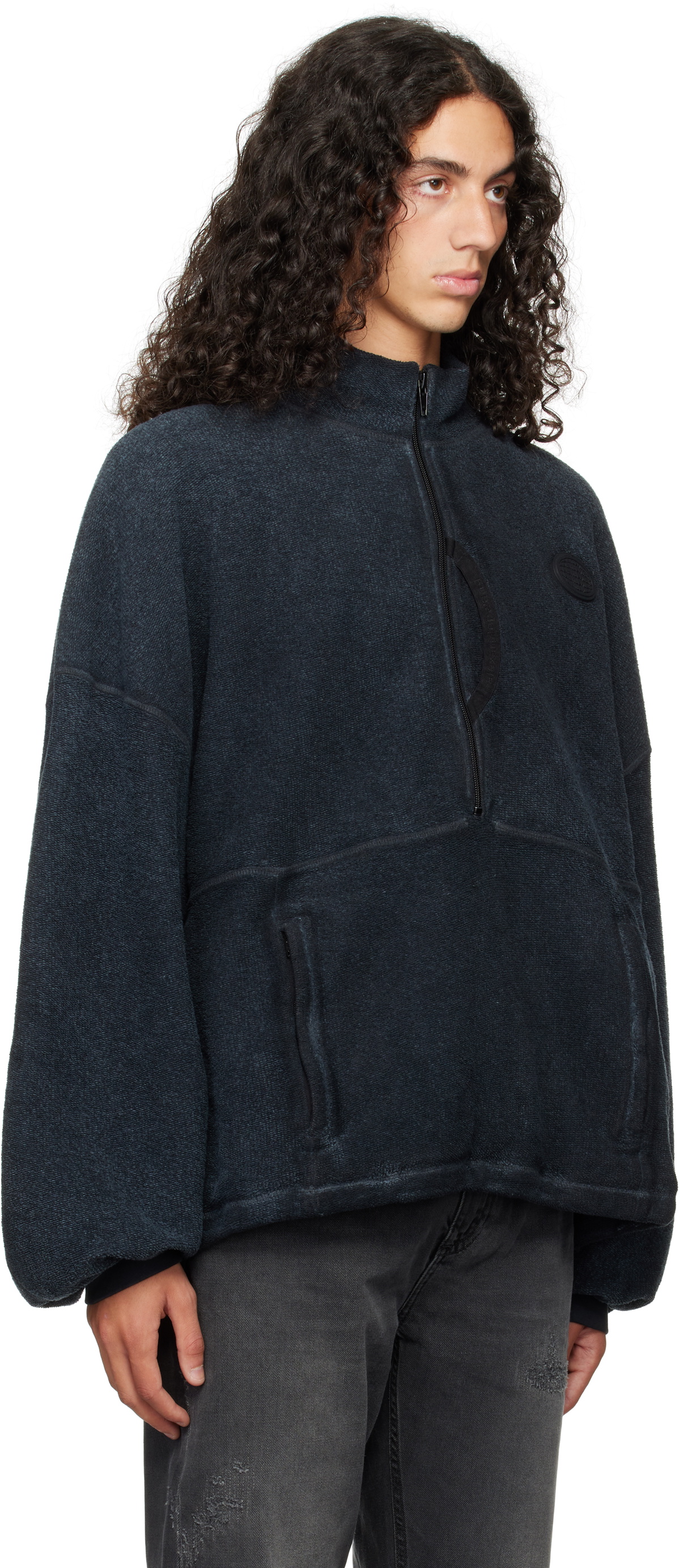 Alexander Wang Blue Half-Zip Sweatshirt