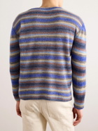 A.P.C. - Bryce Striped Brushed-Knit Sweater - Blue