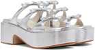 Marge Sherwood Silver Ribbon Sandals