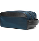 Montblanc - Nightflight Leather-Trimmed Canvas Wash Bag - Royal blue