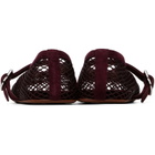 ALAÏA Burgundy Fishnet Suede Ballerina Flats