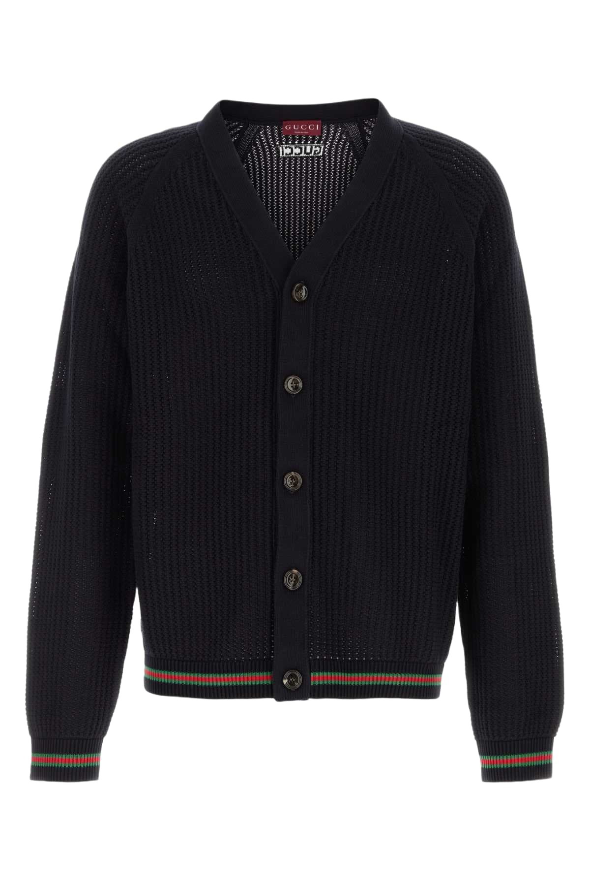 Gucci Navy Jacquard Tiger Cardigan Gucci
