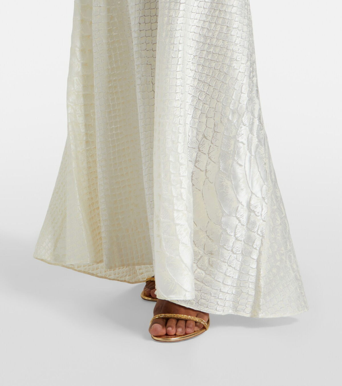 Roberto Cavalli Snake-print one-shoulder gown