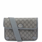 Gucci Men's GG Supreme Jacquard Belt Bag in Grey/Black