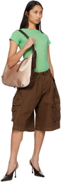 ABRA Brown Pleated Cargo Shorts