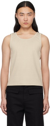 lesugiatelier Beige Cut Out Tank Top