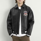 Avirex Men's Icon Leather Jacket in Jet Black