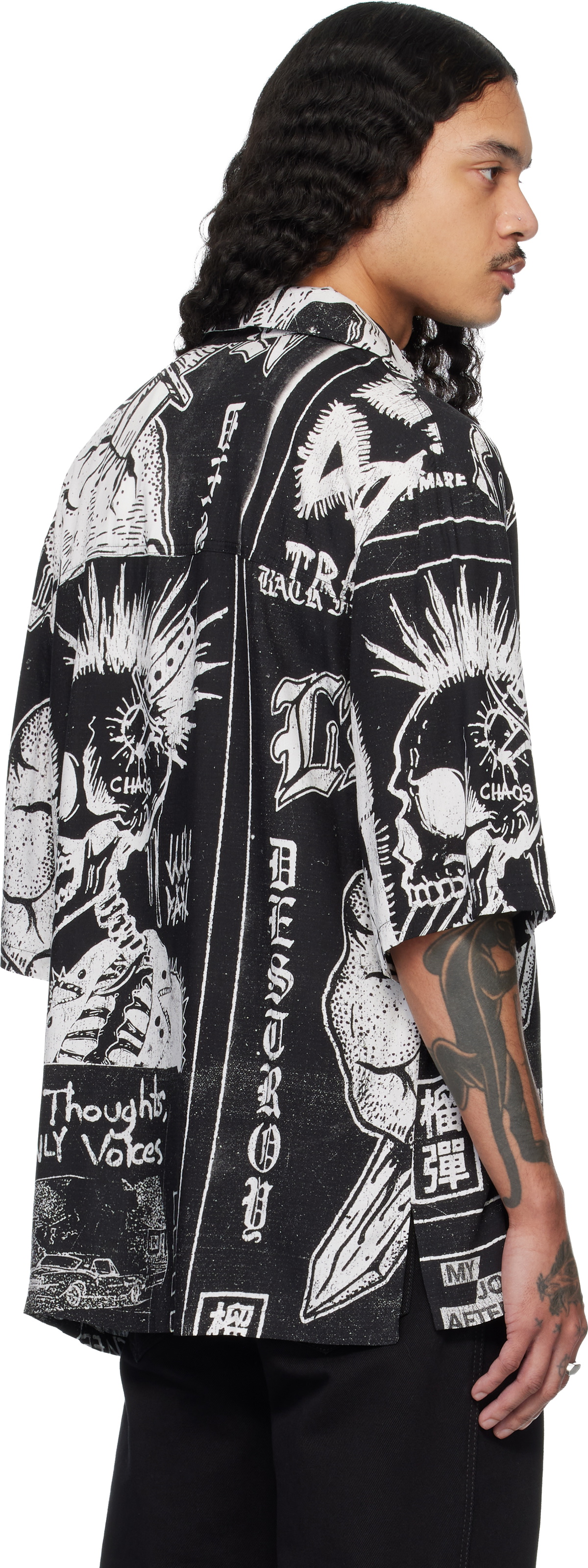 LU'U DAN Black Short Sleeve Shirt