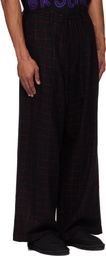 Glass Cypress Black Embroidered Wool Trousers