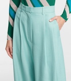 Dodo Bar Or High-rise wide-leg wool-blend pants