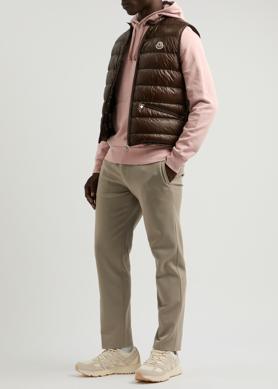 Moncler Tapered-leg Twill Trousers Cream