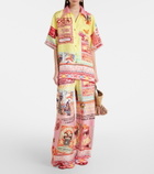 Camilla Printed silk wide-leg pants