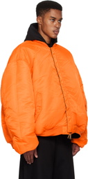 VETEMENTS Black Alpha Industries Edition Double Zip Reversible Bomber Jacket