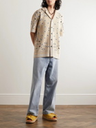 Alanui - Camp-Collar Bandana-Jacquard Cotton-Piqué Shirt - Neutrals
