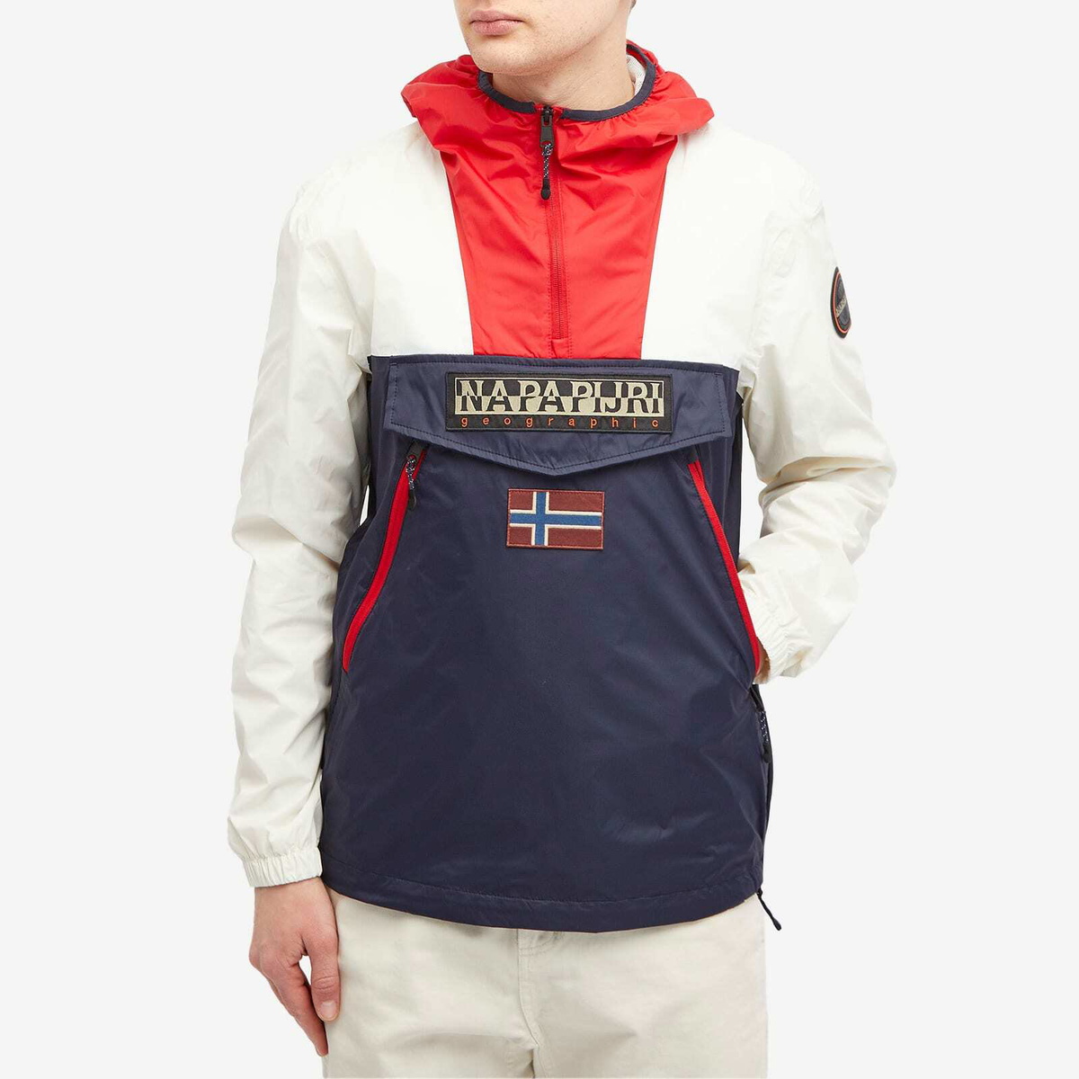 Napapijri Men s Lightweight Rainforest Jacket in Blue White Red