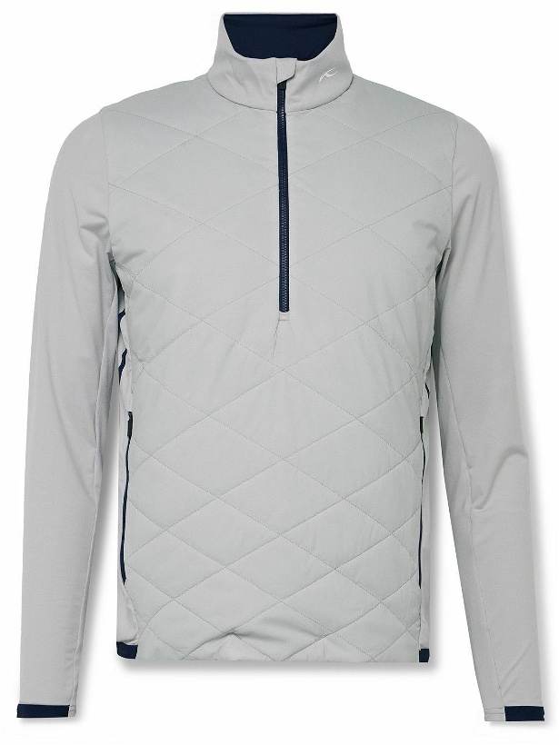 Photo: Kjus Golf - Release Quilted Shell and Jersey Half-Zip Golf Jacket - Gray