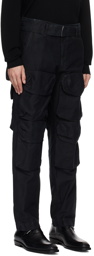 Dries Van Noten Black Garment-Dyed Cargo Pants