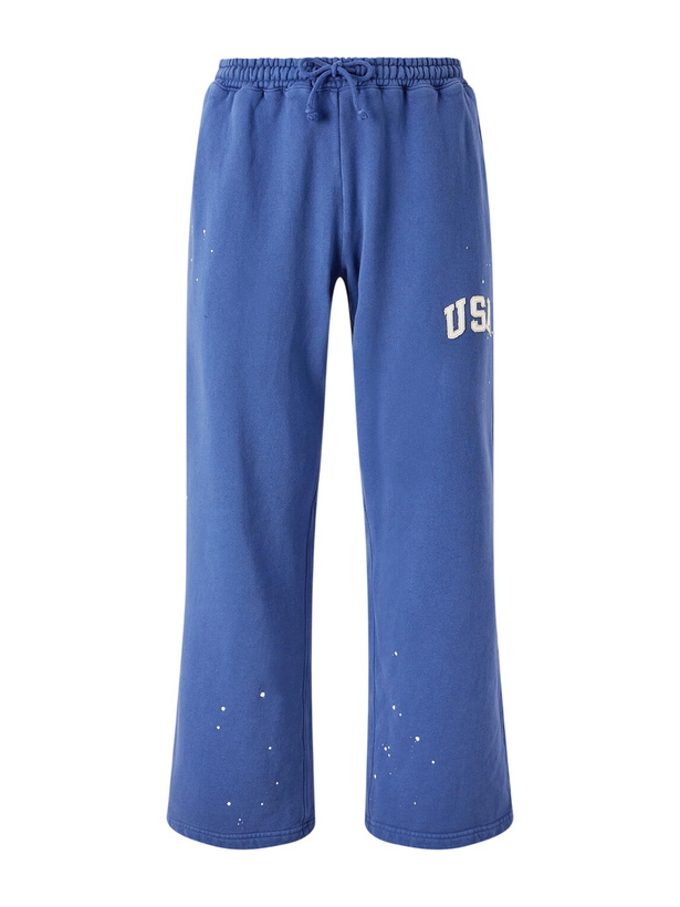 Photo: Cherry Los Angeles - USA Parachute Appliquéd Cotton Sweatpants - Blue