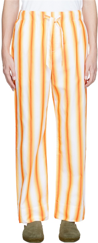 Photo: Tekla Orange & White Poplin Pyjama Pants