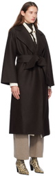 Harris Wharf London Brown Belted Clutch Coat