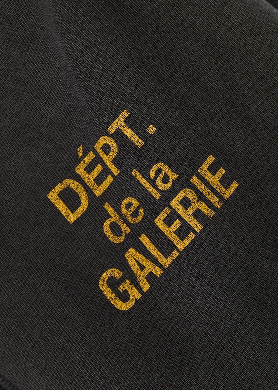 Gallery Dept. Printed Hooded Cotton Sweatshirt Black