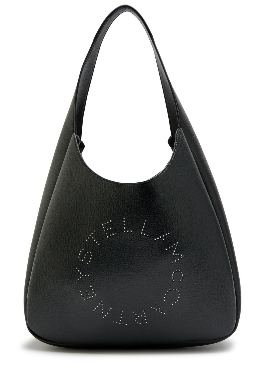 Stella Mccartney Logo Large Faux Leather Shoulder bag - Black - One Size