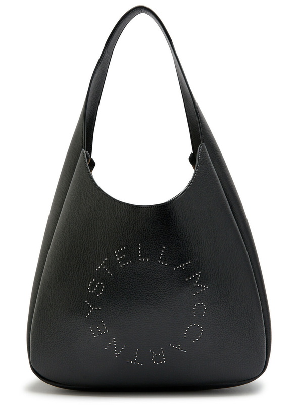 Photo: Stella Mccartney Logo Large Faux Leather Shoulder bag - Black - One Size