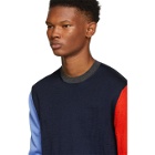 Comme des Garcons Shirt Navy Color Mix Crewneck Sweater