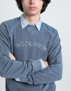 Woolrich Varsity Crewneck Mens Sweatshirt Slate in Blue