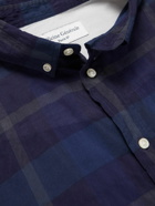 Officine Générale - Arsene Button-Down Collar Checked Poplin Shirt - Blue