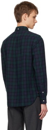 BEAMS PLUS Navy & Green Button Down Shirt