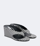 Alaïa Cube gingham wedge sandals