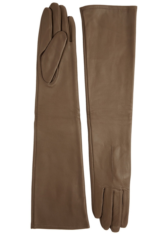 Photo: Dents Mia Leather Long Gloves Brown