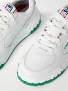 Casablanca - The Court Logo-Appliquéd Leather Sneakers - White