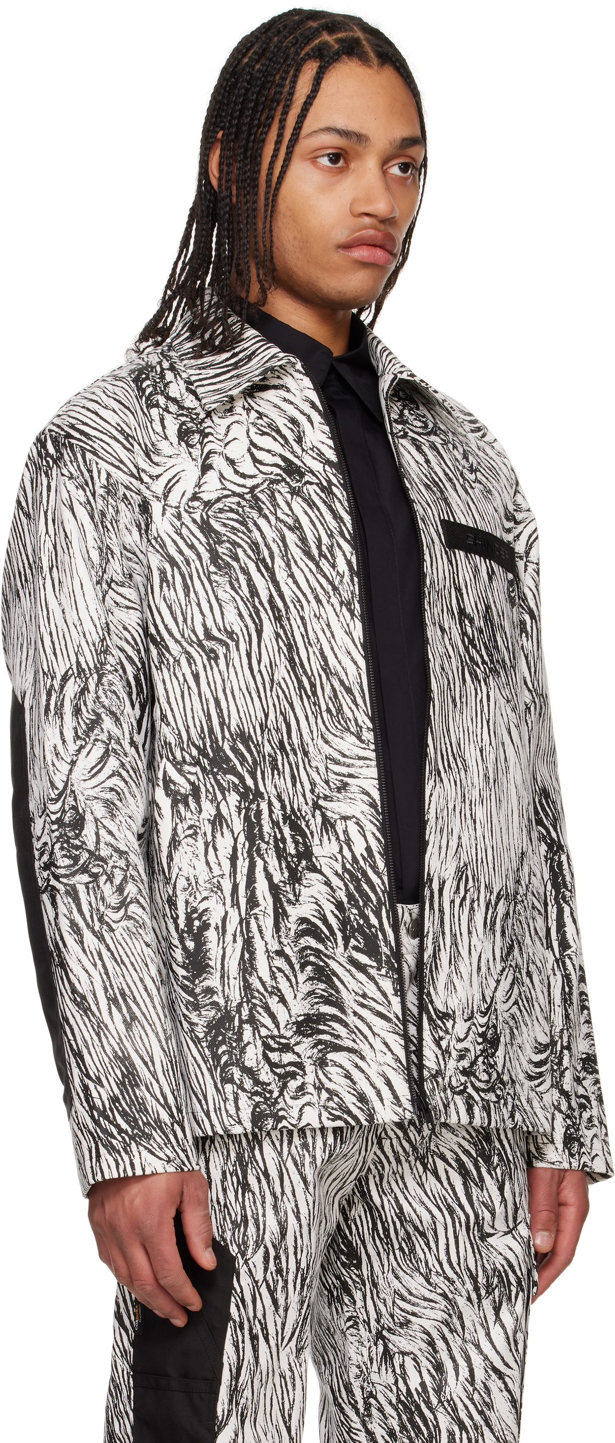 Olly Shinder White & Black Gardiner Blouson Jacket