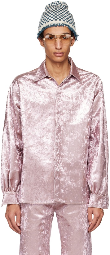 Photo: TSAU Pink Spread Collar Shirt