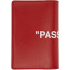 Off-White Red Quote Passport Holder