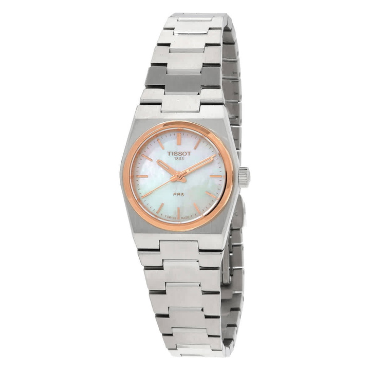 Photo: Tissot PRX Quartz White Mother of Pearl Dial Ladies Watch T1370102111100